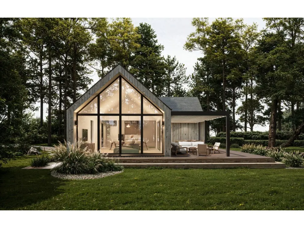 Medinis skydinis namas 80 m²